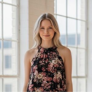 Floral Halter Neck Jumpsuit